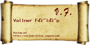 Vallner Fülöp névjegykártya